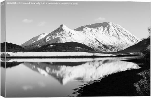 Pap of Glencoe, Scotland in Winter snow Canvas Print by Howard Kennedy