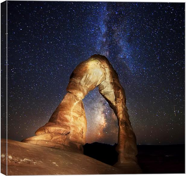 Milky Way at Delicate Arch Canvas Print by Amit Saha