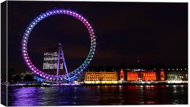 London Eye @ Night Canvas Print by Paul Piciu-Horvat