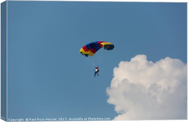 Parachute jumper in the sky Canvas Print by Paul Piciu-Horvat