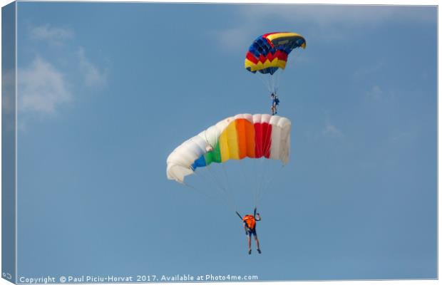Parachute Jumpers Canvas Print by Paul Piciu-Horvat