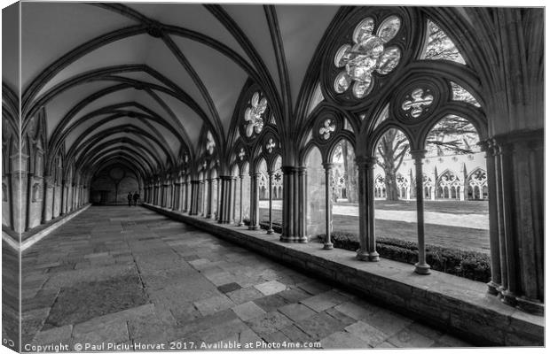 Salisbury Cathedral - interior garden Canvas Print by Paul Piciu-Horvat