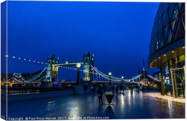 Tower Bridge & City Hall during the blue hour Canvas Print by Paul Piciu-Horvat