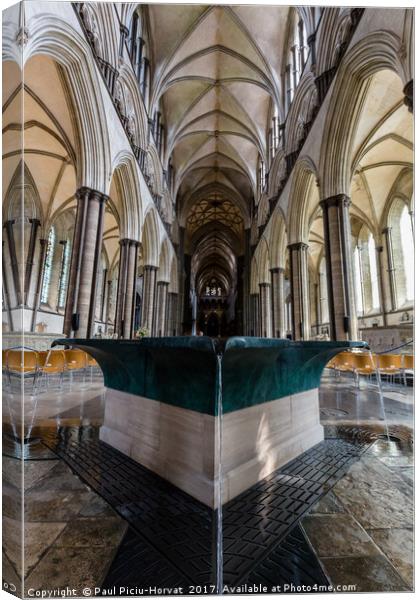 Salisbury Cathedral Font Canvas Print by Paul Piciu-Horvat