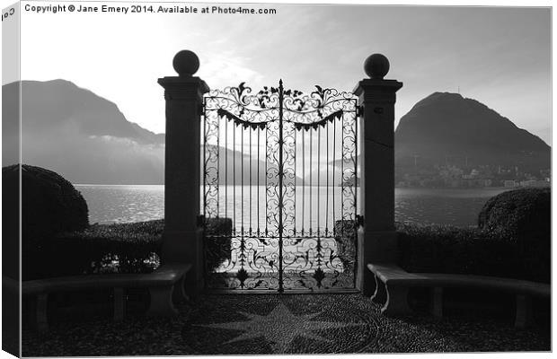  Gates by the Lake  Canvas Print by Jane Emery