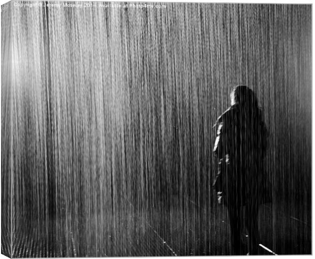 Lone figure standing in the rain Canvas Print by Jeremy Moseley