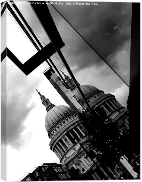 The reflection of St. Paul's cathedral  Canvas Print by Jeremy Moseley