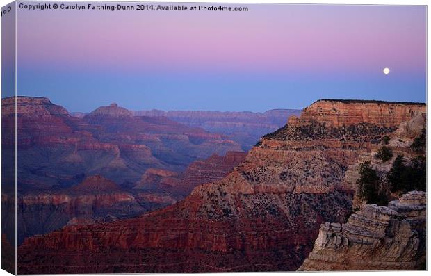  Dusk At The Grand Canyon Canvas Print by Carolyn Farthing-Dunn