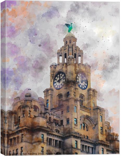 Liver Building Digi Art Canvas Print by Ash Harding