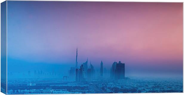  Dubai Skyline Canvas Print by Louise Wilden