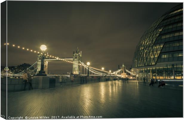 A view of Tower Bridge Canvas Print by Louise Wilden