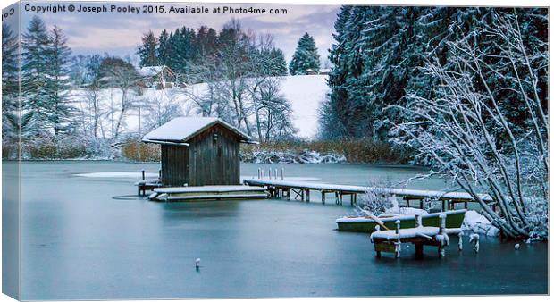  Frozen wetland.  Canvas Print by Joseph Pooley