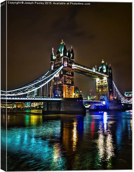  Tower bridge aglow Canvas Print by Joseph Pooley