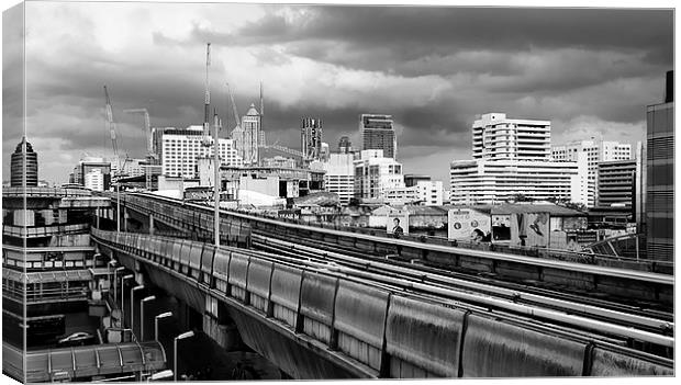  Bangkok Skyline Canvas Print by Dave Rowlands