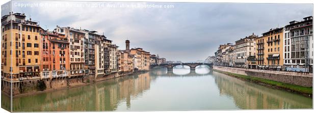 Florence view from Ponte Vecchio Canvas Print by Roberto Bettacchi