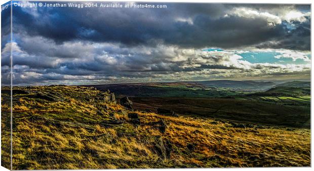 View Over Diggle, Oldham Canvas Print by Jonathan Wragg