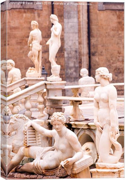 Palermo, Sicily, Italy - Fountain of Shame Canvas Print by Dave Carroll