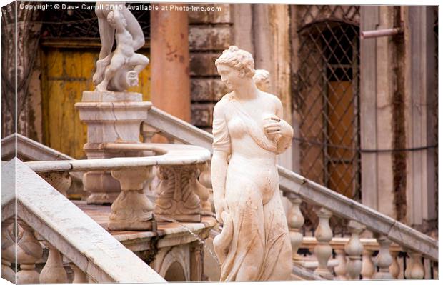  Nymph at the Piazza Pretoria, Sicily Italy Canvas Print by Dave Carroll