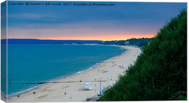 West Cliff Bournemouth Dorset Uk  Canvas Print by Heaven's Gift xxx68