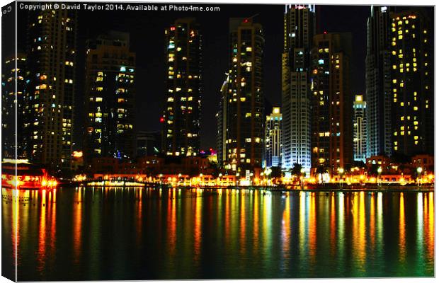  Dubai Cityscape Canvas Print by David Taylor