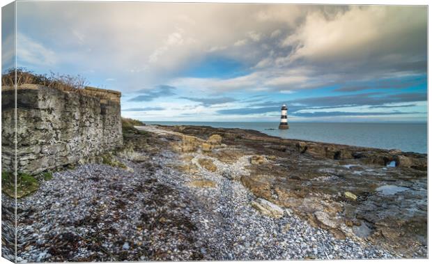 Old wall at Penmon Point Anglesey Canvas Print by Jonathon barnett