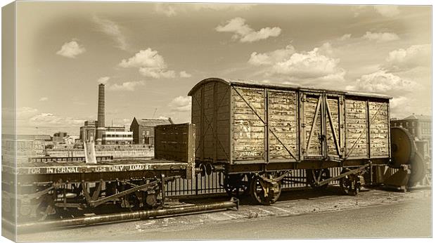  Old Railway Wagon Canvas Print by Louise Lord