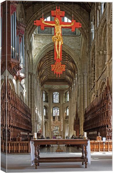  Peterborough Cathedral Canvas Print by John Wilcox