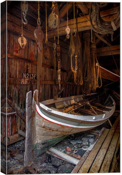  The Old Boatshed Canvas Print by John Wilcox