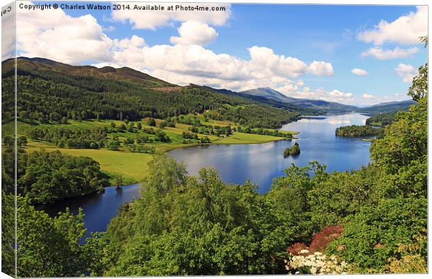  Queens View -  Pitlochry Canvas Print by Charles Watson