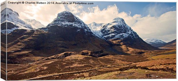  The Three Sisters - Glencoe Canvas Print by Charles Watson