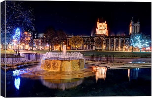  Cathedral fountain Canvas Print by Simon Gerhand