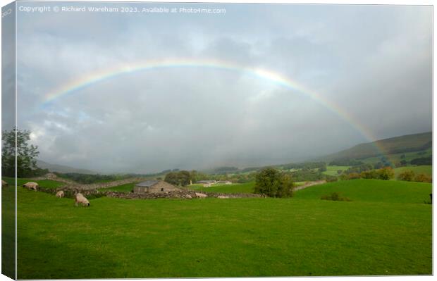 Rainbows over Wensleydale Canvas Print by Richard Wareham