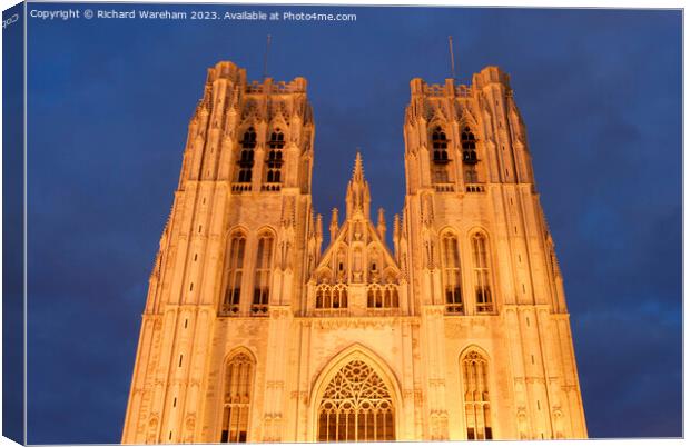 Brussels Belgium Cathedral. Canvas Print by Richard Wareham