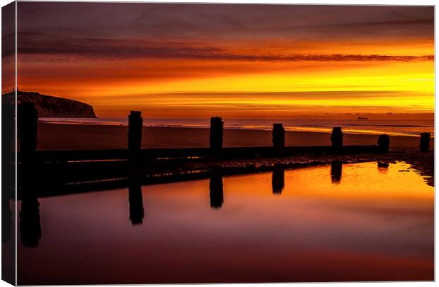 COLD SUNRISE  Canvas Print by DAVE BRENCHLEY