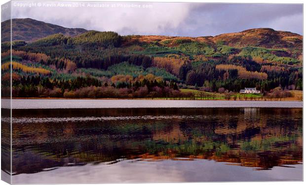  Loch Chon in Autumn Canvas Print by Kevin Askew