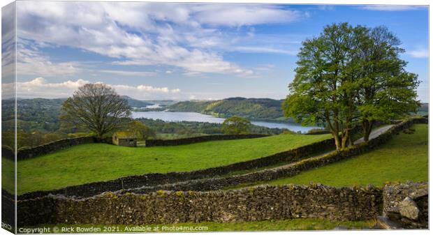 Troutbeck View Over Windermere Canvas Print by Rick Bowden