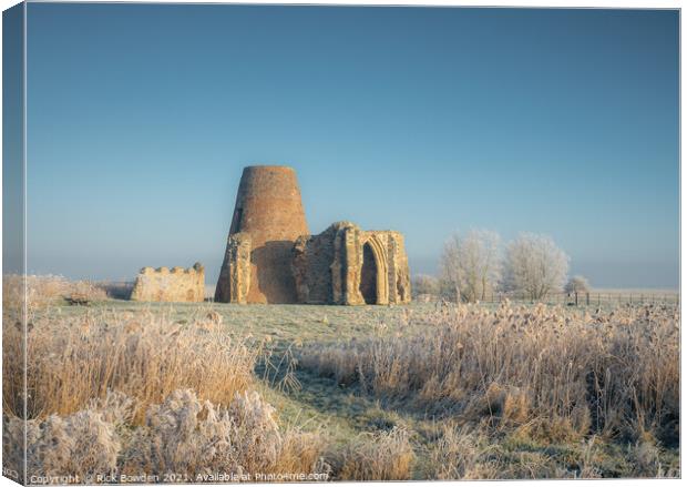 Winters Icy Grip on St Bennets Abbey Canvas Print by Rick Bowden