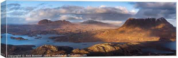 Stac Pollaidh Evening Canvas Print by Rick Bowden