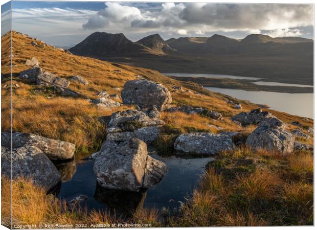 Ben Mor Coigach Canvas Print by Rick Bowden