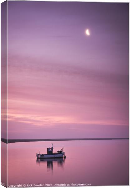 Moon Boat Canvas Print by Rick Bowden