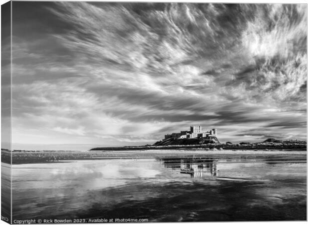 Bamburgh Castle Reflections Canvas Print by Rick Bowden