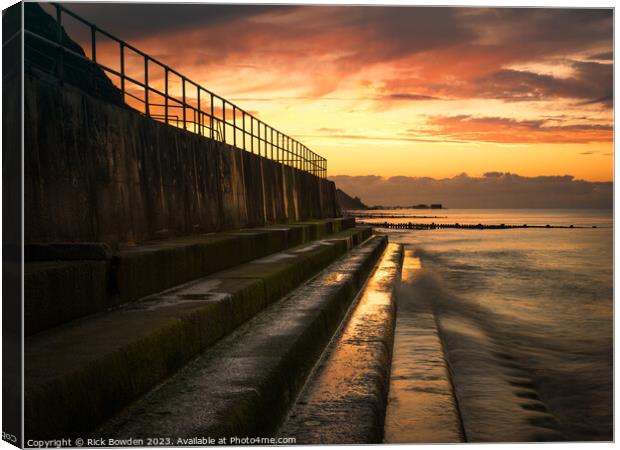 Coastal Twilight: Cromer from Overstrand Canvas Print by Rick Bowden