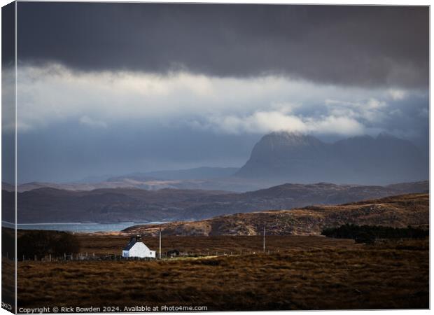Suilven and the House Canvas Print by Rick Bowden