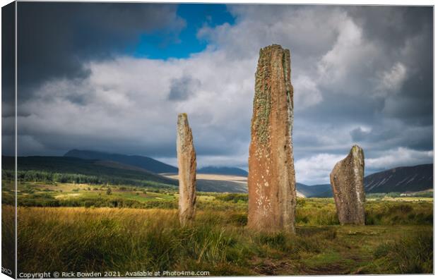 Machrie Moor Standing Stones Canvas Print by Rick Bowden