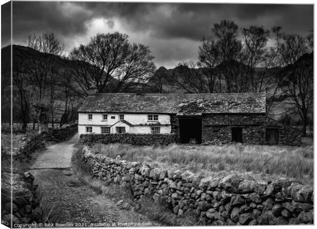 White Cottage Lake District Canvas Print by Rick Bowden