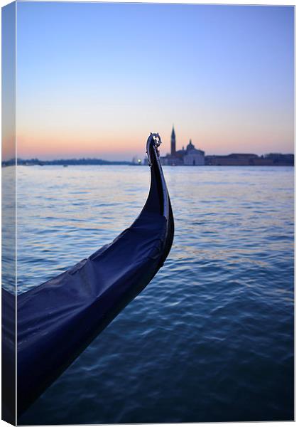 Venice, Italy and Gondola  Canvas Print by Jonathan Evans