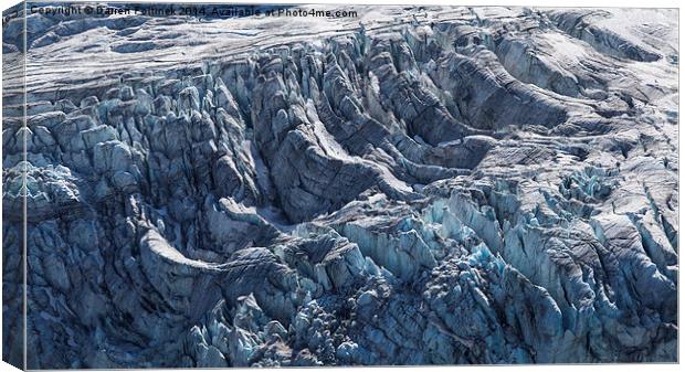 Lyell Glacier crevasses Canvas Print by Darren Foltinek