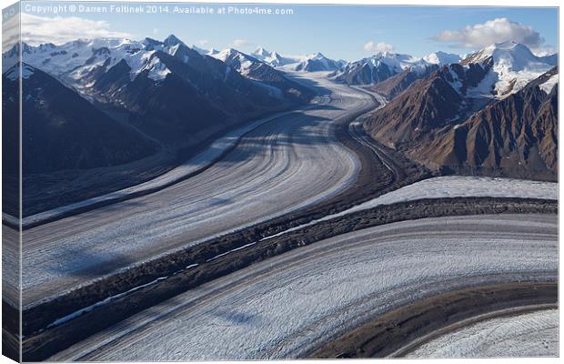 Kaskawulsh glacier junction, Kluane Park, Yukon, C Canvas Print by Darren Foltinek