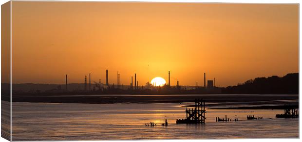  Stanlow Sunrise Canvas Print by Rob Pitt