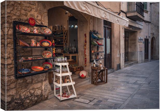 Old town alcudia shop Canvas Print by Jason Thompson